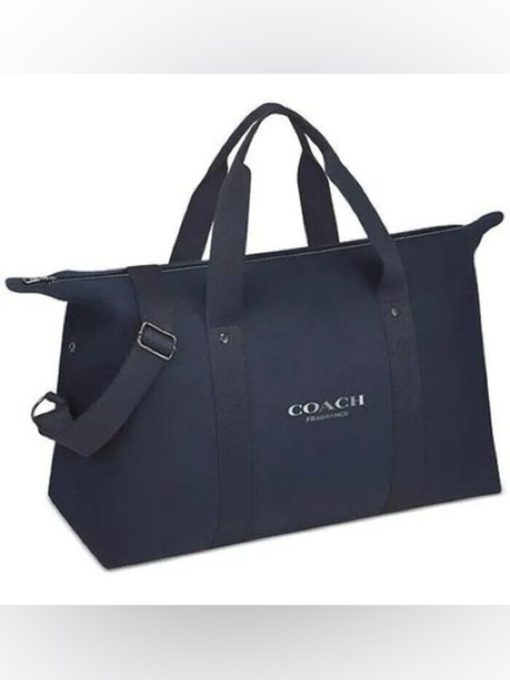 Coach Men's Dark Navy Canvas Duffel Weekend Bag
